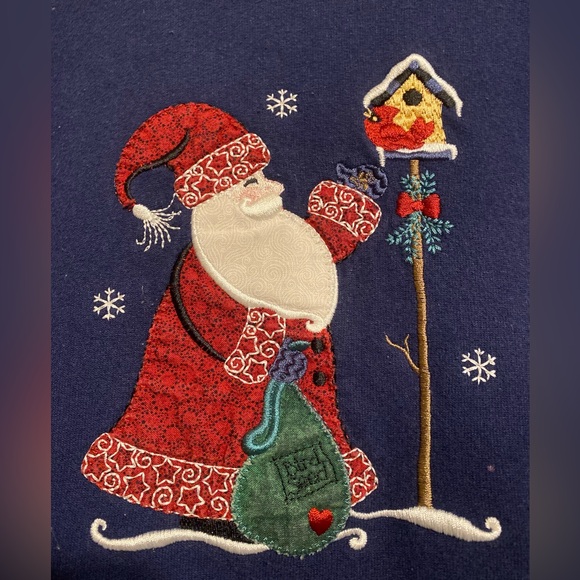 Vintage 90's TOP STITCH Santa Claus Christmas Sweatshirt - Picture 2 of 5
